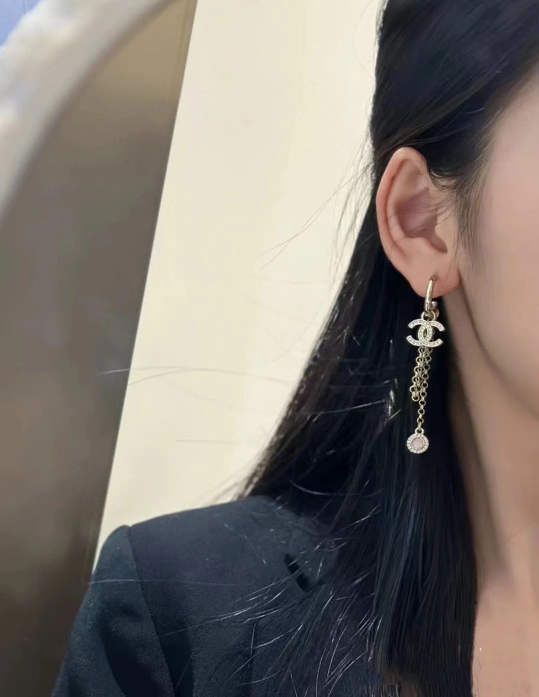 Chanel Tassel Crystal Earrings - 18K Yellow Gold