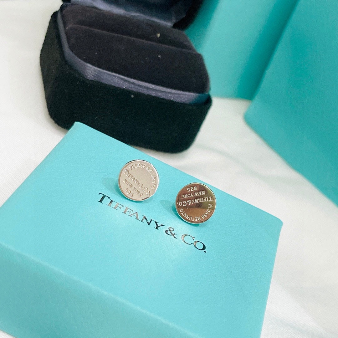 Return to Tiffany Circle Stud Earrings - 18K White Gold