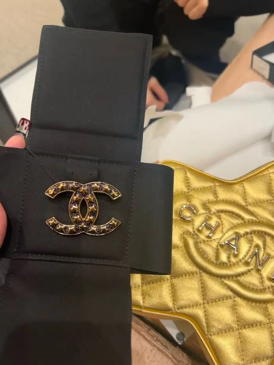 Chanel Black Star Brooch