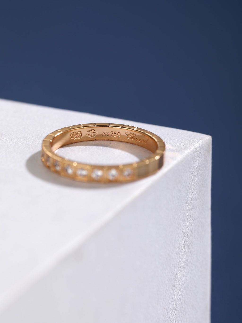 Ice Cube Moissanite Ring - 18K Rose Gold