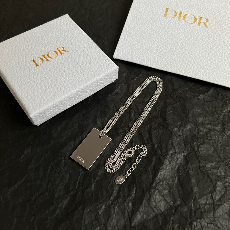 Dior Oblique Plate Pendant Necklace