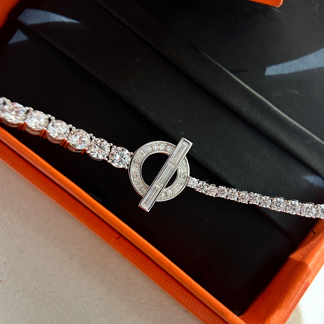Hermes Finesse Link Diamond Bracelet - 18K Rose Gold