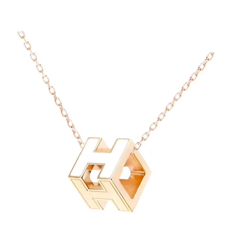 Hermes Cage D'H White Necklace