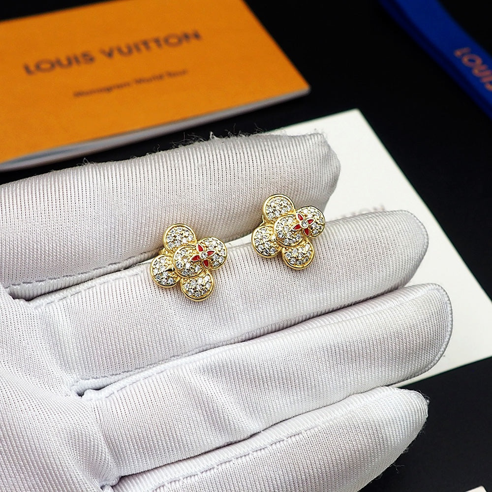 Louis Vuitton Vivienne Diamond Earrings - 18K Gold