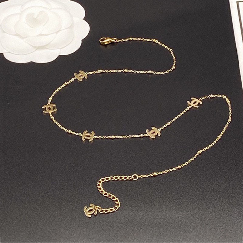 Chanel Small Logo Gold Necklace