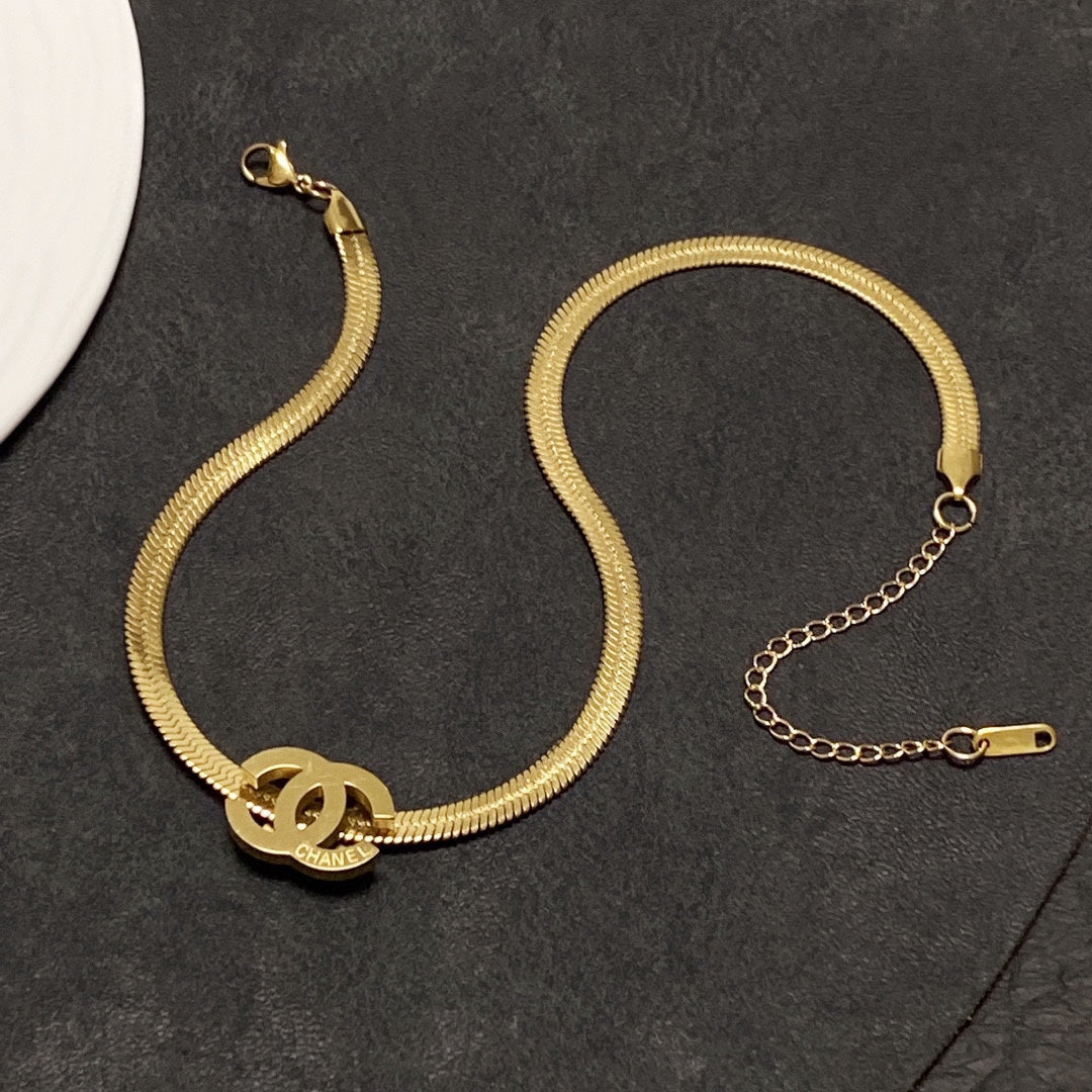 Chanel Gold Chain Choker Necklace