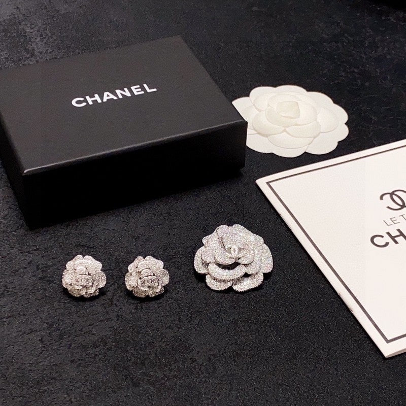 Chanel Full Diamond Camellia Brooch