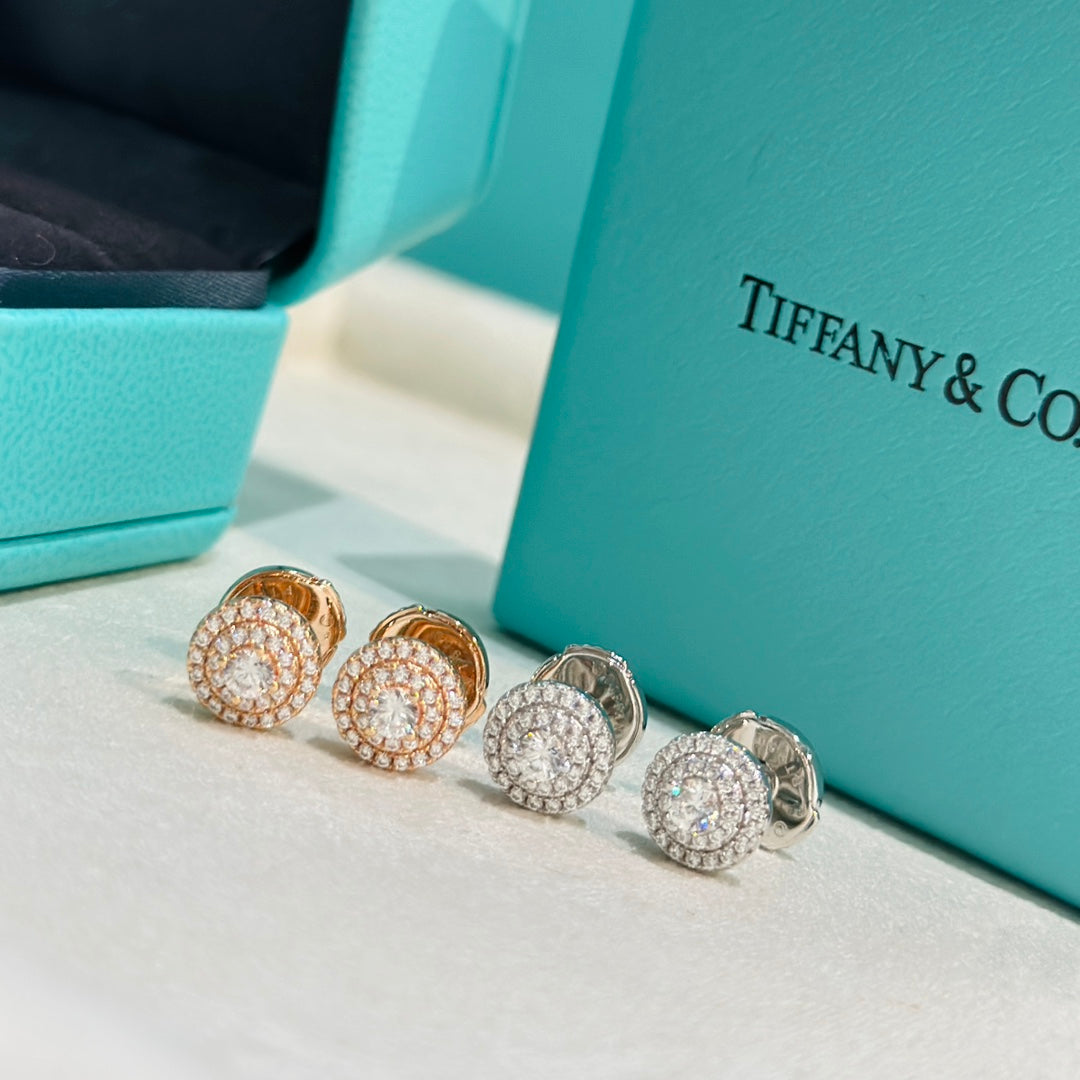 Tiffany Soleste Moissanite Earrings - 18K White Gold