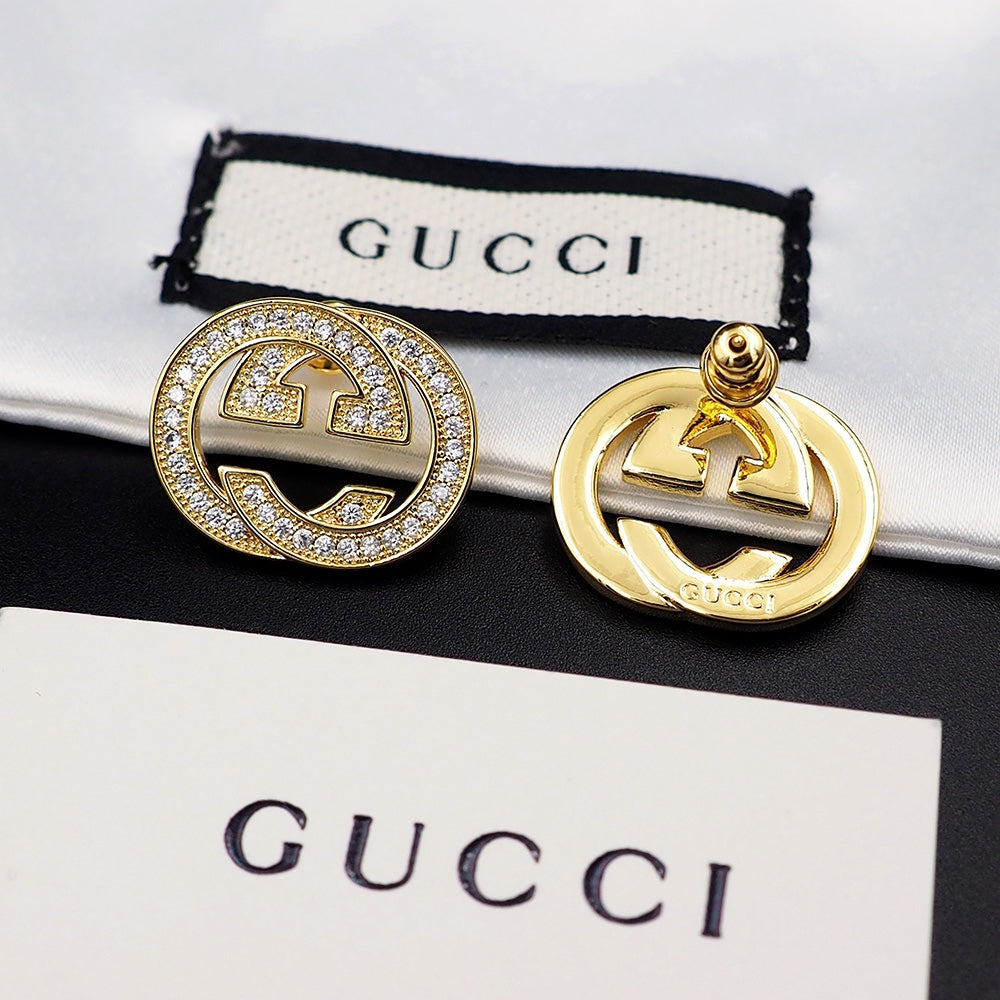Gucci Double G Diamond Earrings - 18K Yellow Gold