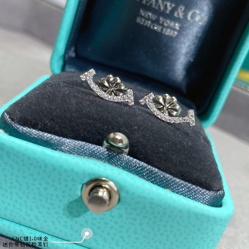 Tiffany Smile Moissanite Earrings - 18K Gold