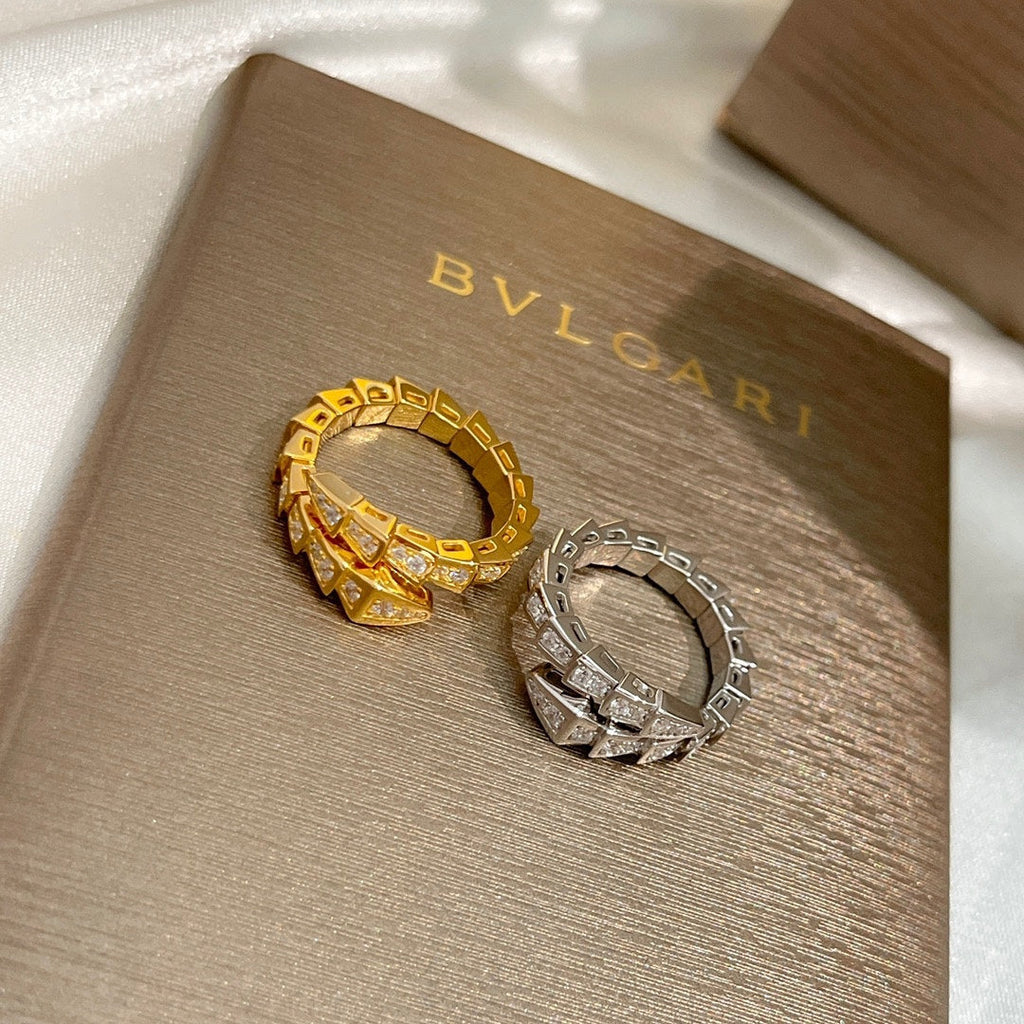 Bvlgari Serpenti Viper Pave Moissanite Ring - 18K Gold