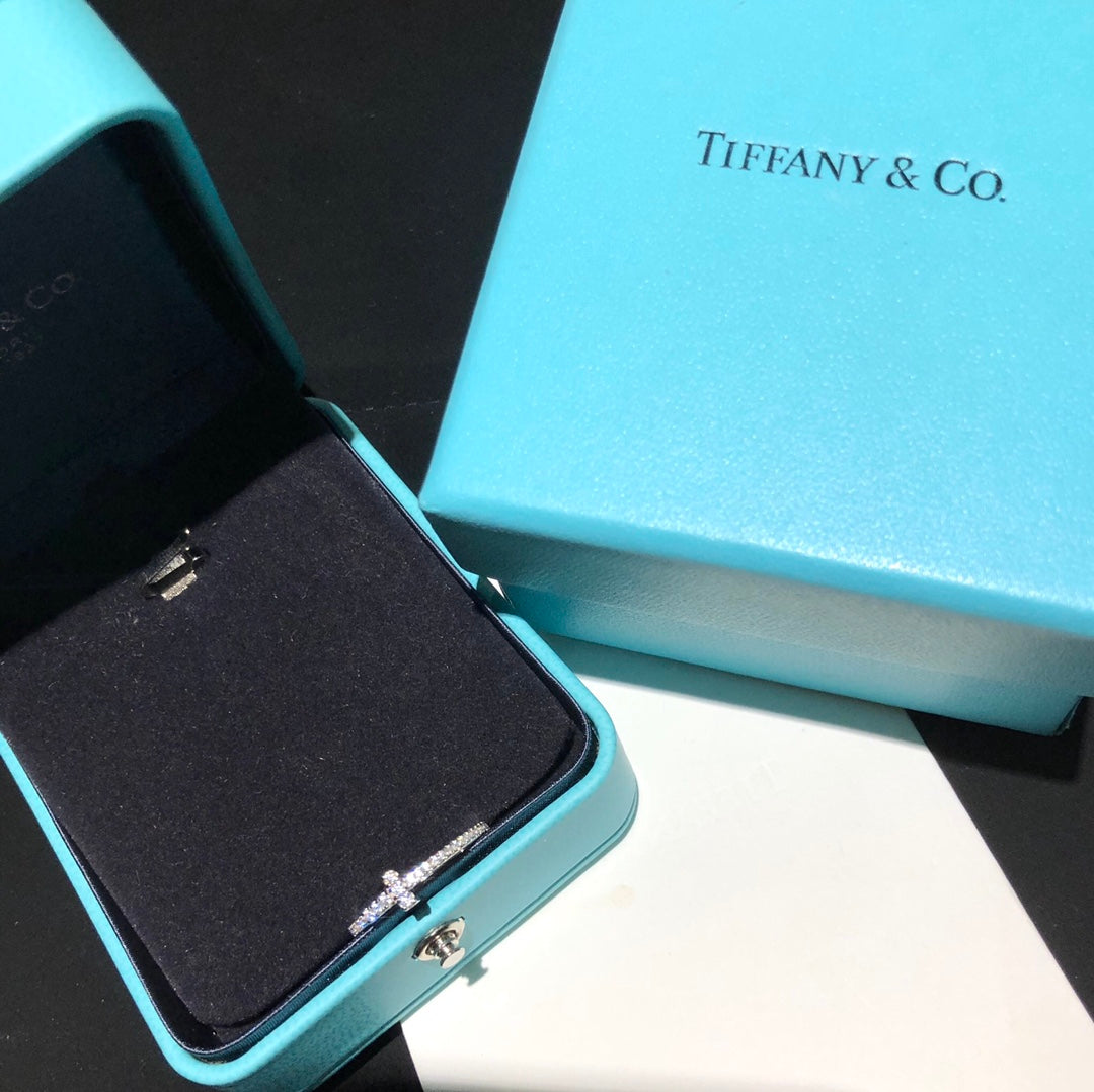 Tiffany Moissanite Wire Ring - 18K White Gold