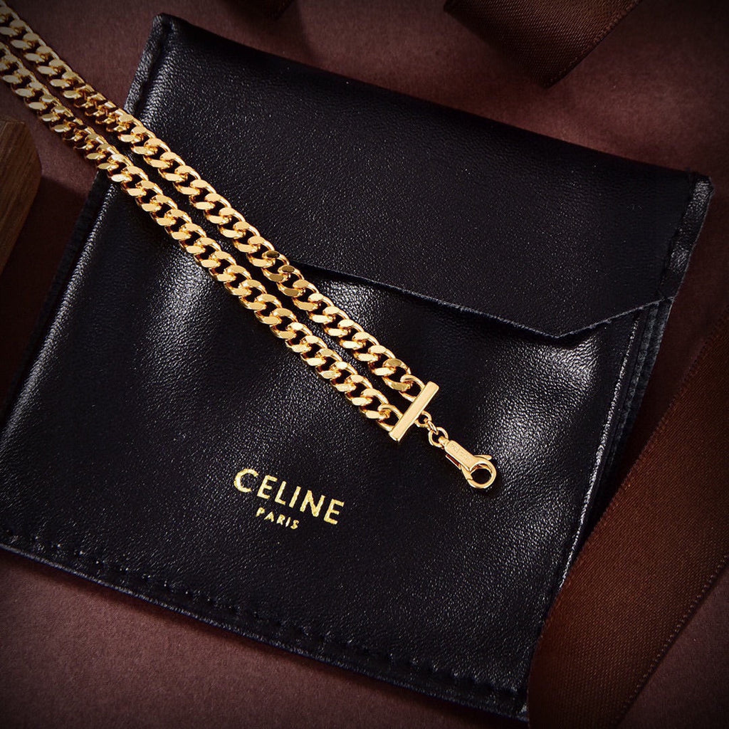 Celine Triomphe Gourmette Necklace