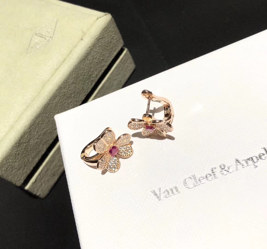 Frivole Pink Sapphire Earrings - 18K Gold