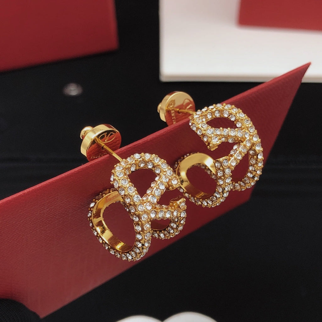 Valentino Diamonds Open Earrings - 18K Yellow Gold
