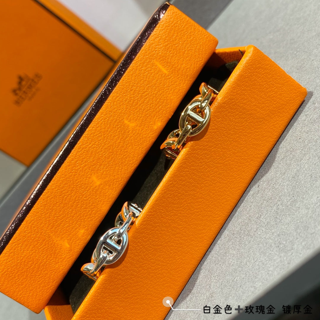 Hermes Chaine D'Ancre Enchainee Ring - 18K Yellow Gold