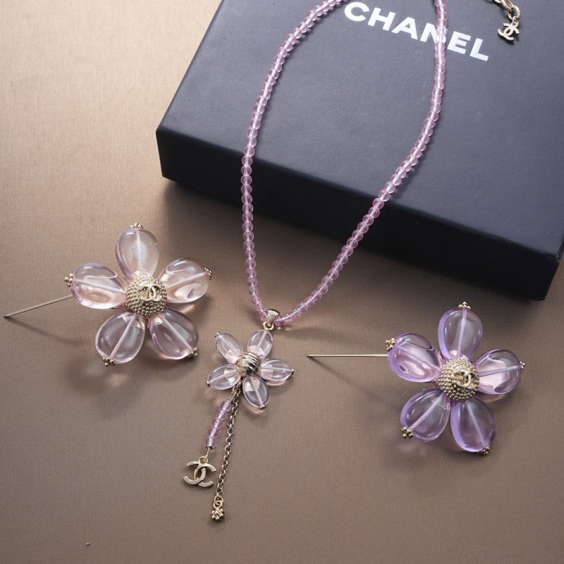 Chanel Pink & Purple Brooch