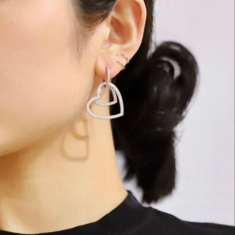 Tiffany Heart Diamond Earrings - 18K Gold