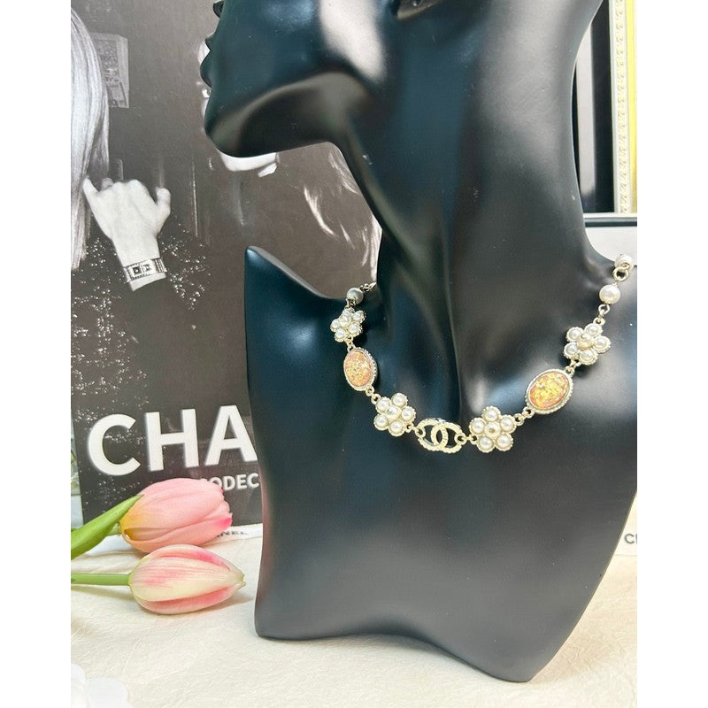 Chanel Black & Orange Crystal Choker Necklace