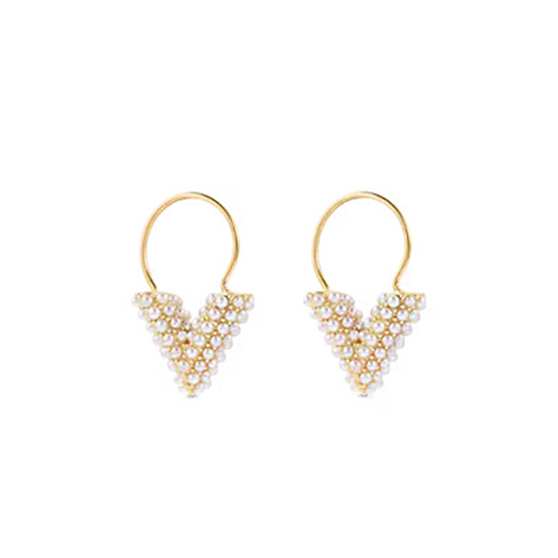 Louis Vuitton Essential V Perle Hoop Earrings - 18K Yellow Gold