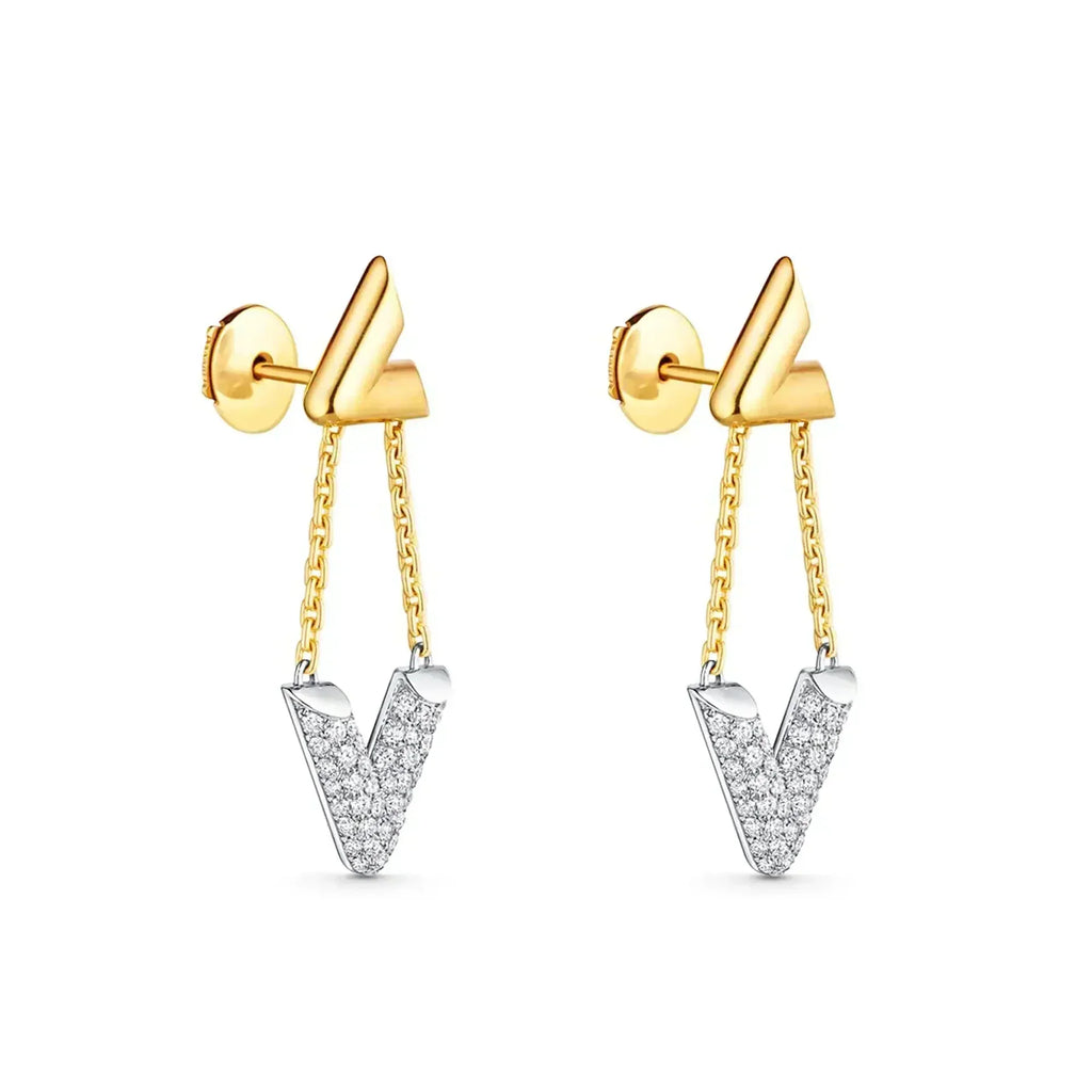 Louis Vuitton Volt Upside Down Earrings - 18K Gold