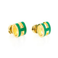 Hermes Mini Pop Green Earrings