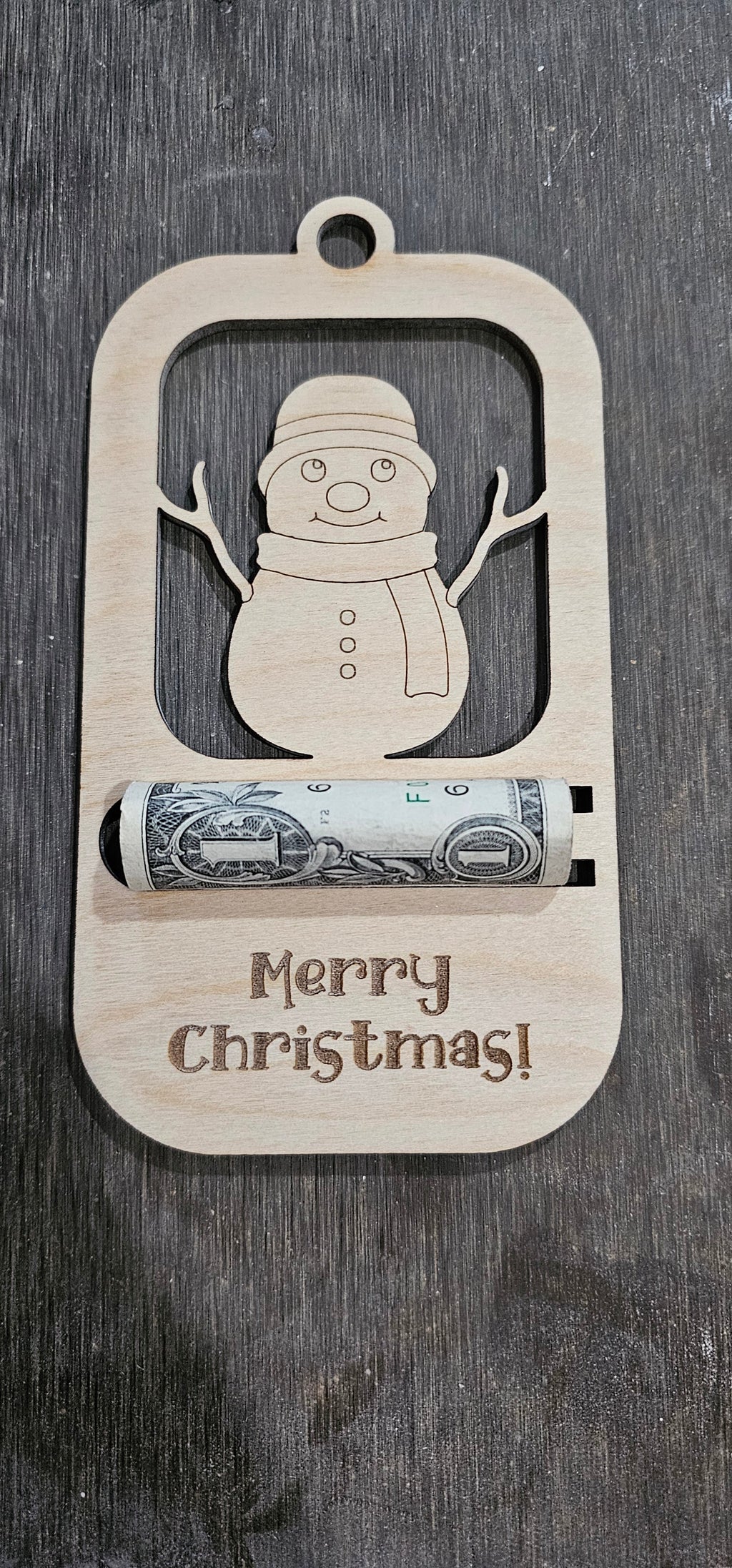 Wooden Christmas Cash Holder Ornament