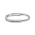 Tiffany Lock Bangle Half Pave Diamond Bracelet - 18K Gold