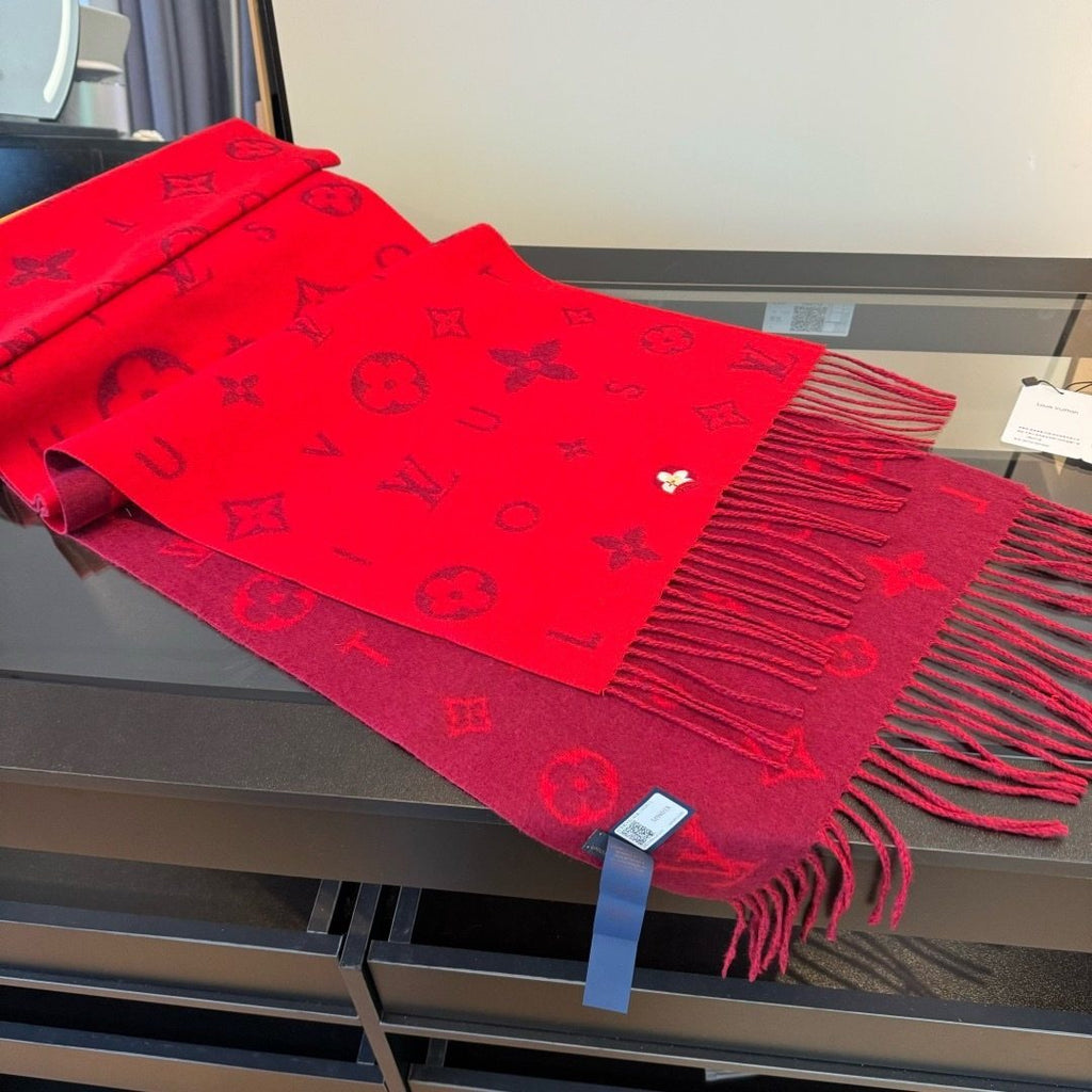 Louis Vuitton Reykjavik 2.0 Red Monogram Scarf — front