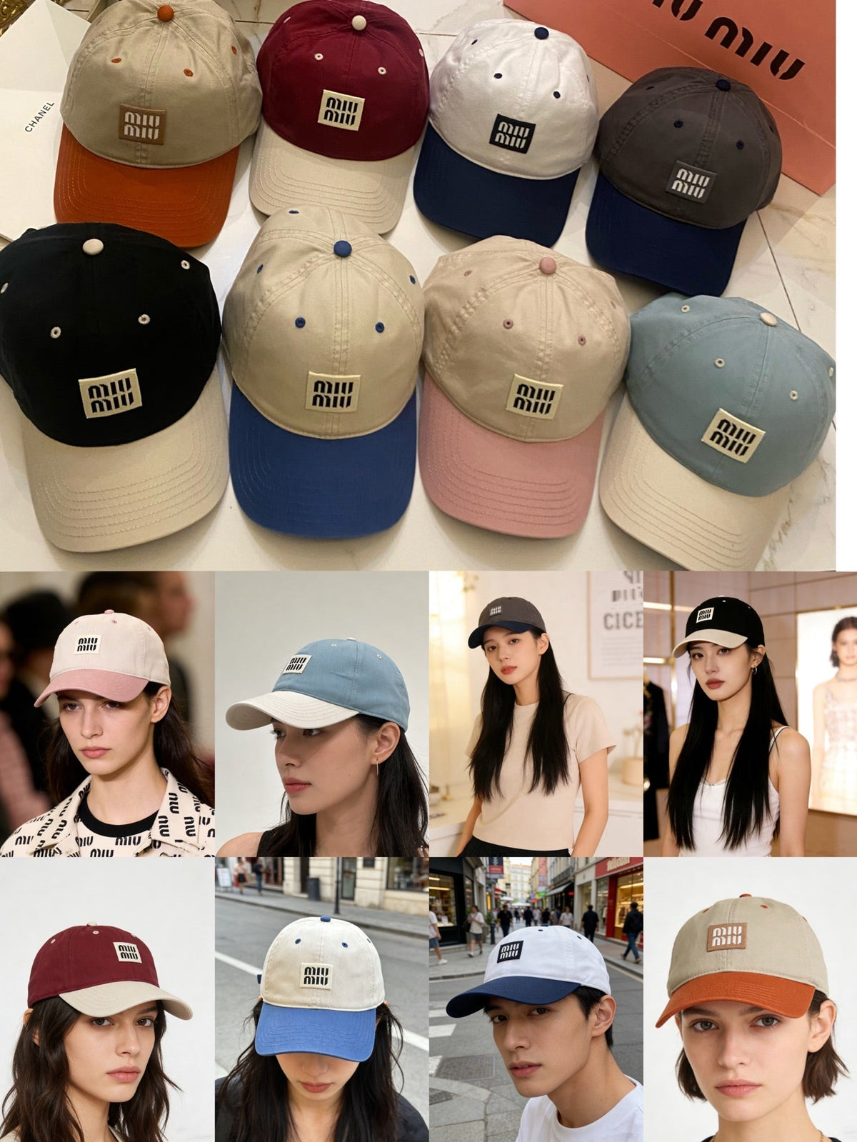 Miu Miu Color-Block Baseball Cap