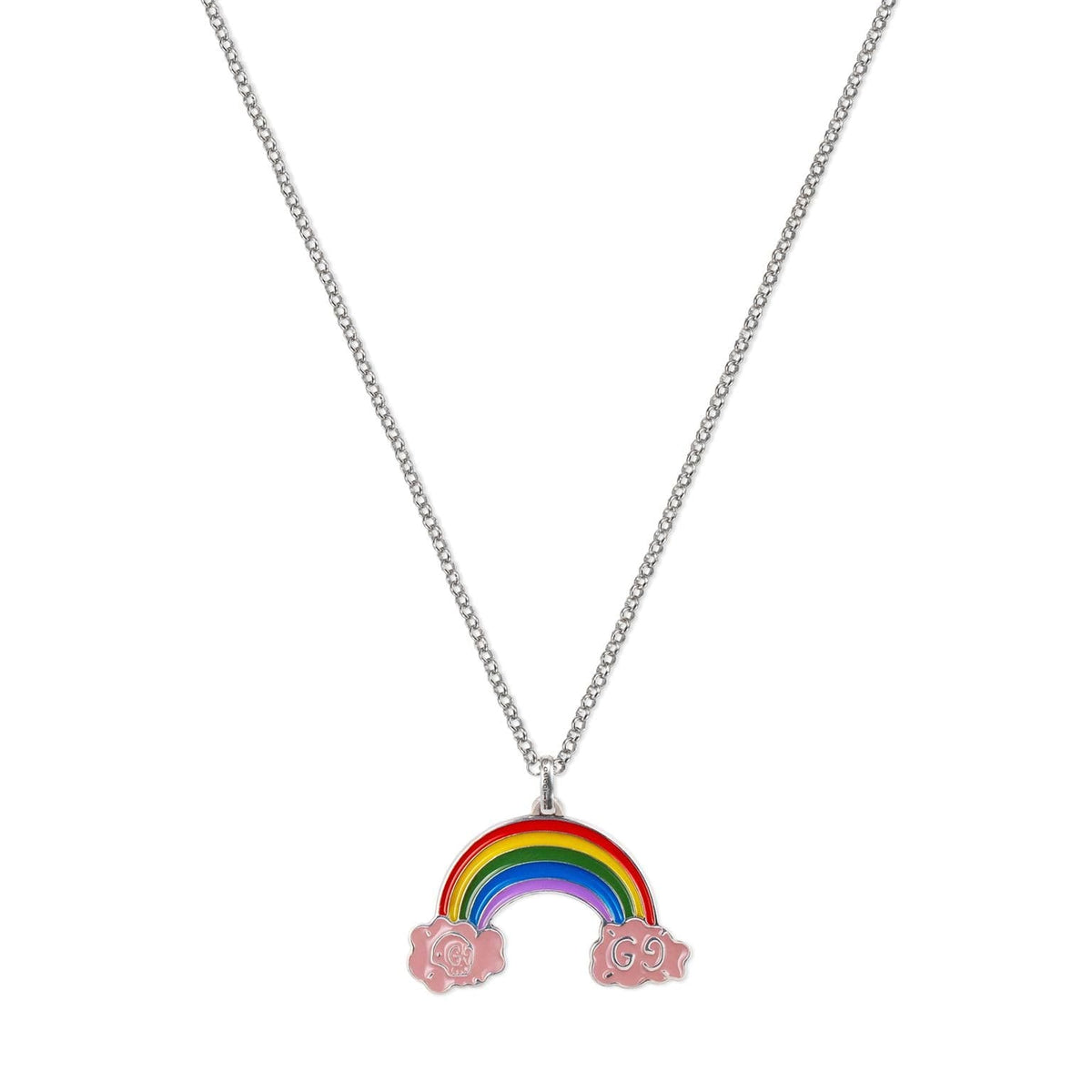 Gucci Double G Rainbow Pendant Necklace